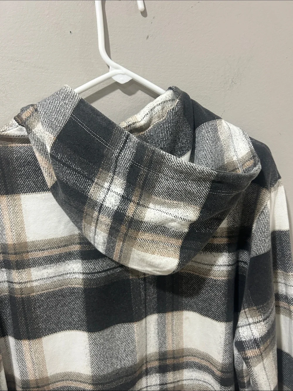 The Rail Plaid Crewneck Hoodie - Black, White & Brown